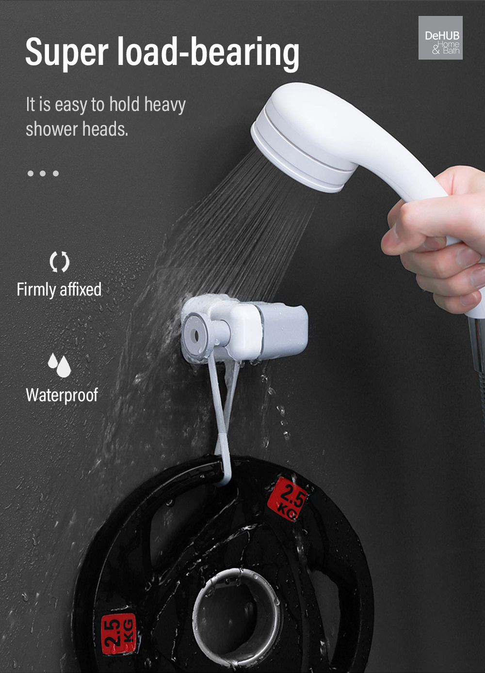 KOREA DeHUB Vacuum Pad Shower Head Holder-3